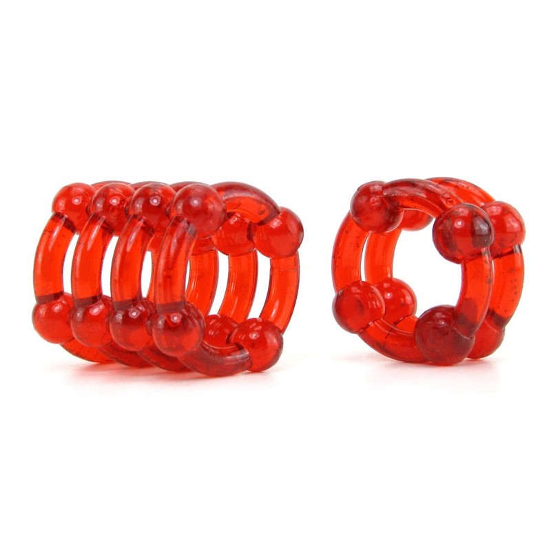 Cal Exotics Colt Enhancer Cock Rings Red – Male Prolong Erection Ring