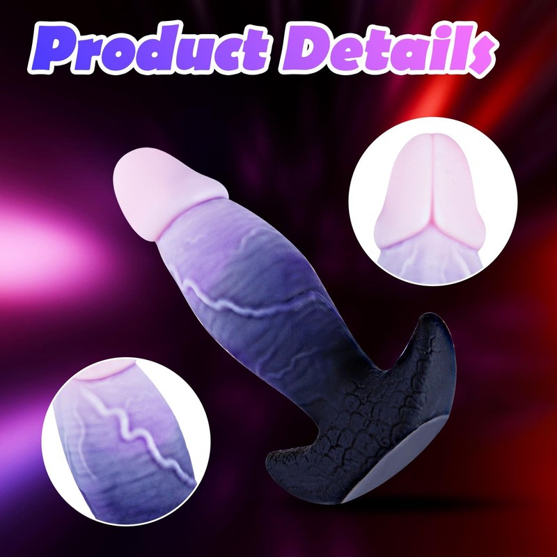 5.7 Inch Silicone Beginner Small Dildo Butt Plug, Soft Fantasy Monster Anal P... gallery