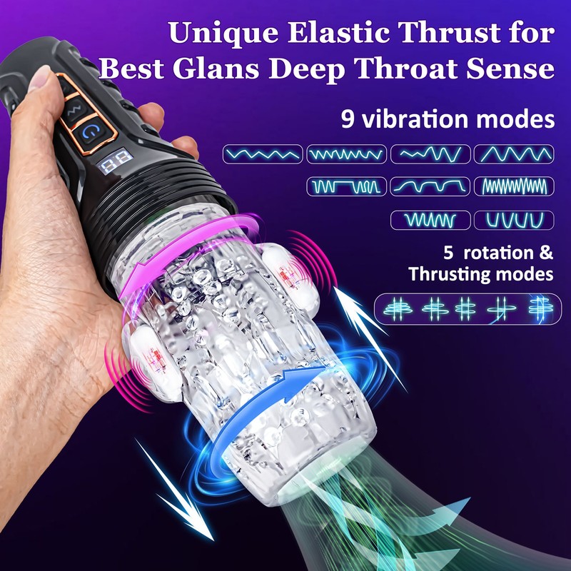 Automatic Male Masturbator Pussy Stroker Blowjob Thrusting Rotating Men Sex Toys gallery