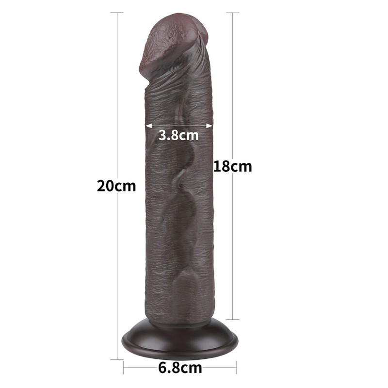 Lovetoy 8 inch Realistic Sliding Skin Dildo Dual Layer Suction Cup Cock No Balls gallery