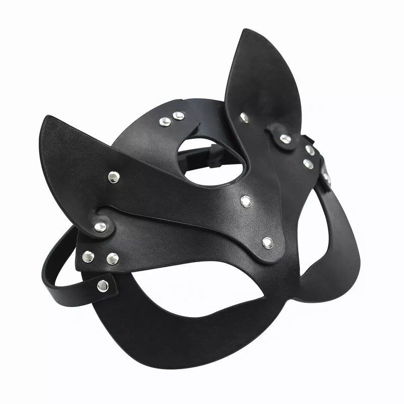Adjustable Black Cat Half Face Mask Bondage Cosplay Party Role Play Sex Toy BDSM gallery