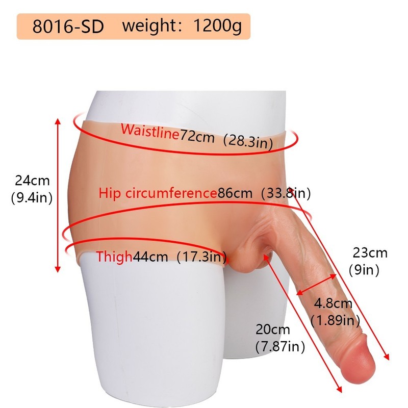 9" Silicone Realistic Solid penis Pants Lesbian Cosplay Crossdress Underwear US gallery