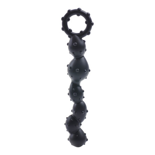 Zwarte Butt Love Beads Anal Plug Silicone Anal Balls for Anus with Ring