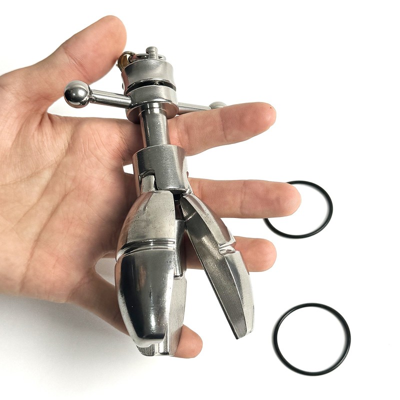 Heavy Duty Stainless Steel Locking Anal Open Plug Adjustable Anus Lock Sex Toys