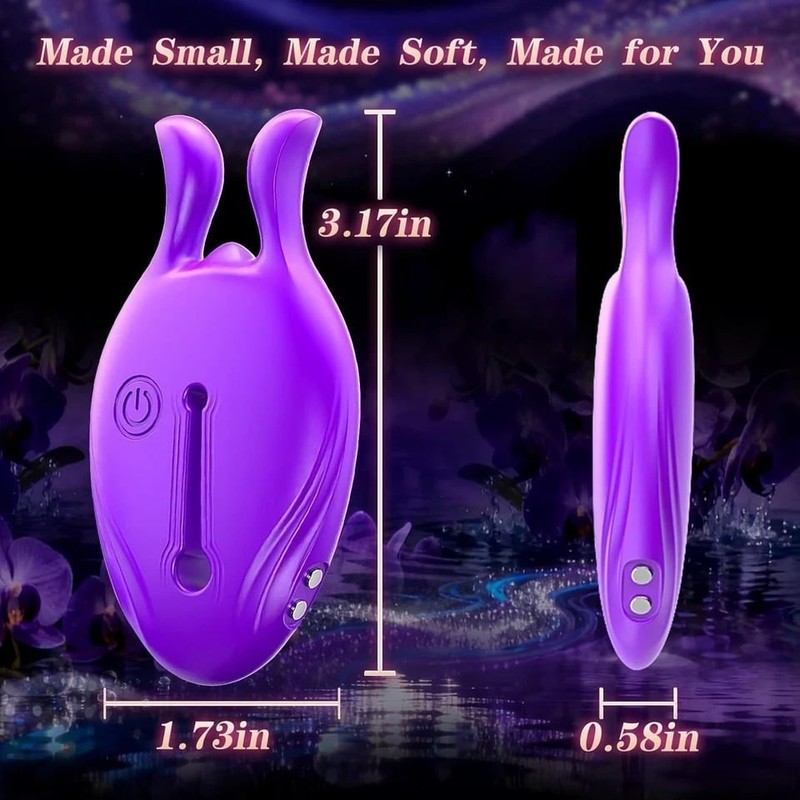 Rabbit Ear Nipple Vibrator with App & Remote Control – Purple 9-in-1 gallery