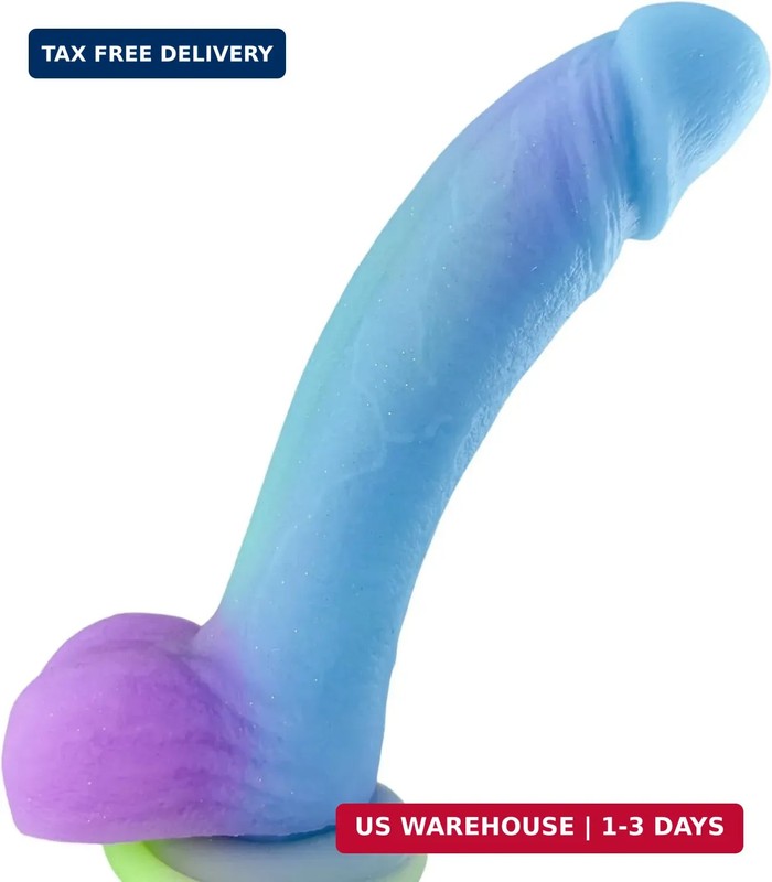 SHIJICAT 8.5 Inch Soft Bent Realistic Silicone Dildos, Thick Lifelike Penis for