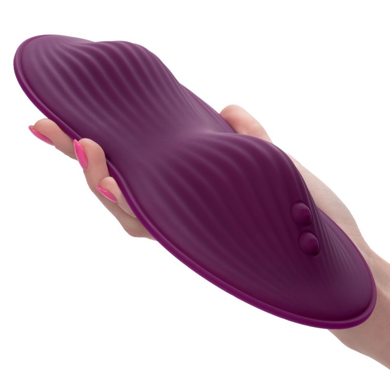 Lust remote-control Dual Rider Vibrating Silicone Massager Purple Rechargeable gallery