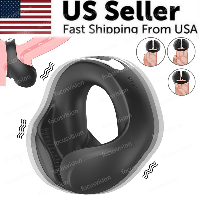Men Penis Cock Ring Vibrator G-Spot Dildo Massager Sex Toys For Women Couples