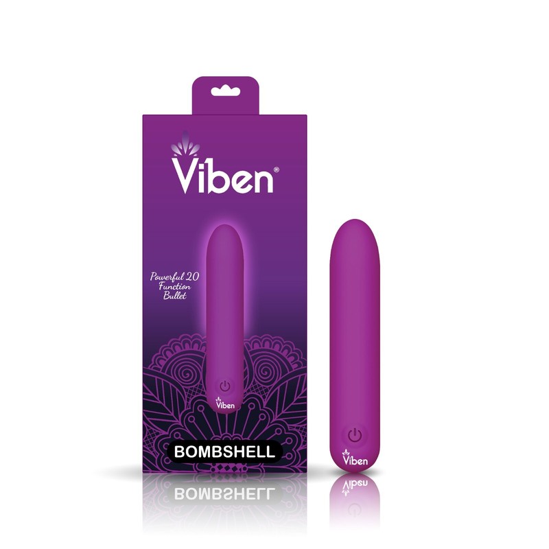Viben Bombshell 20-Function Bullet Vibe Berry – Silicone Clitoral Vaginal Vibe