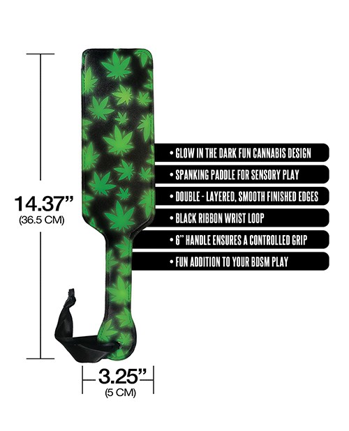 Spanking Paddle Glow In The Dark Flexible 3.38 Inch BDSM Bondage Stoner Vibes gallery