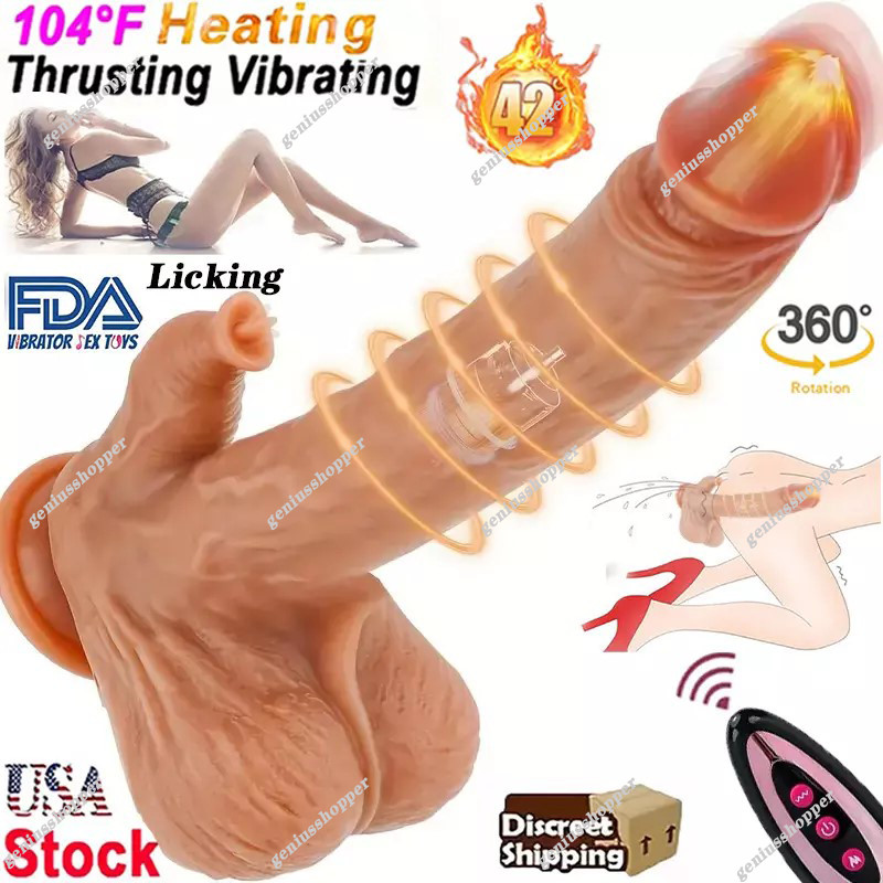 Huge Realistic Dildo Rotation Thrusting Heating Penis Vibrator Sex Toy for Women