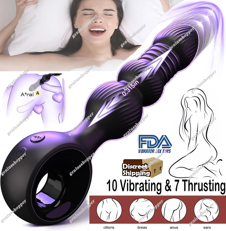 Thrusting Anal Butt Plug Dildo Vibrator Prostate Massager Sex Toys For Men Women