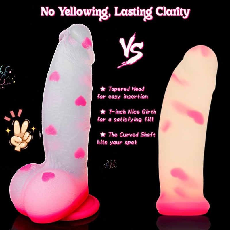 8" Big Thick Girthy Monster Fantasy Dildo - Pink Clear Liquid Silicone Dildos, S gallery