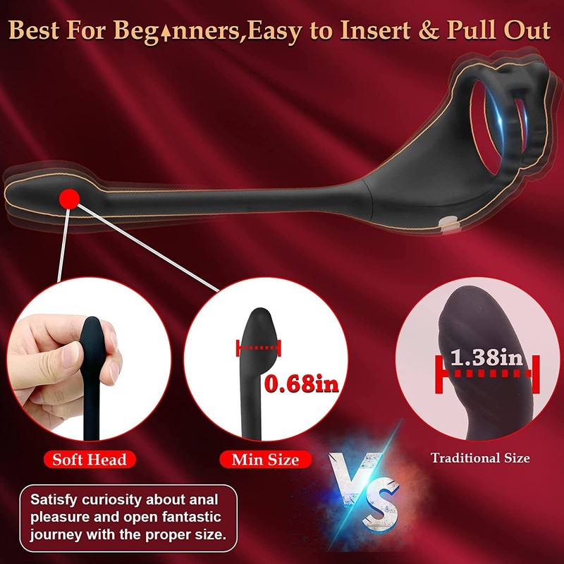 Vibrating Cock Ring Taint Stimulator Mini Bullet Remote Control Anal Plug gallery