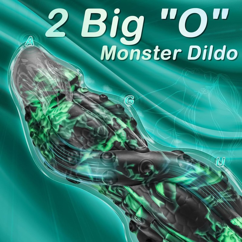 Fantasy Dragon Dildo Anal Toys for Women with 2 Knot Tentacle Design, 8.9'' Mons gallery
