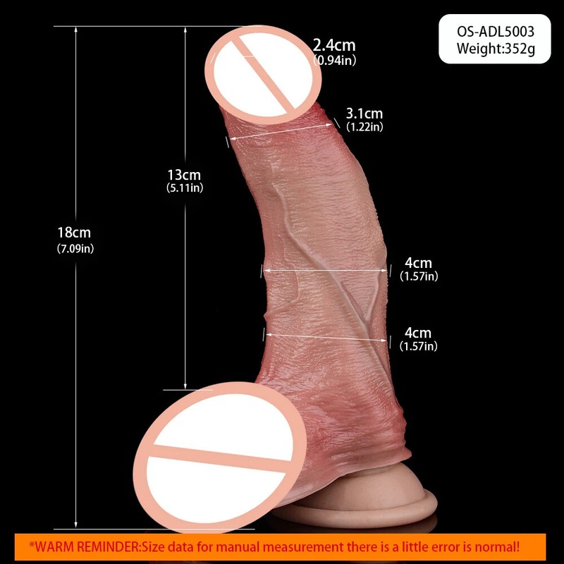 FAAK Double Layer Silicone Large Realistic Dildo Clitoral Vagina Anal Sex Toys