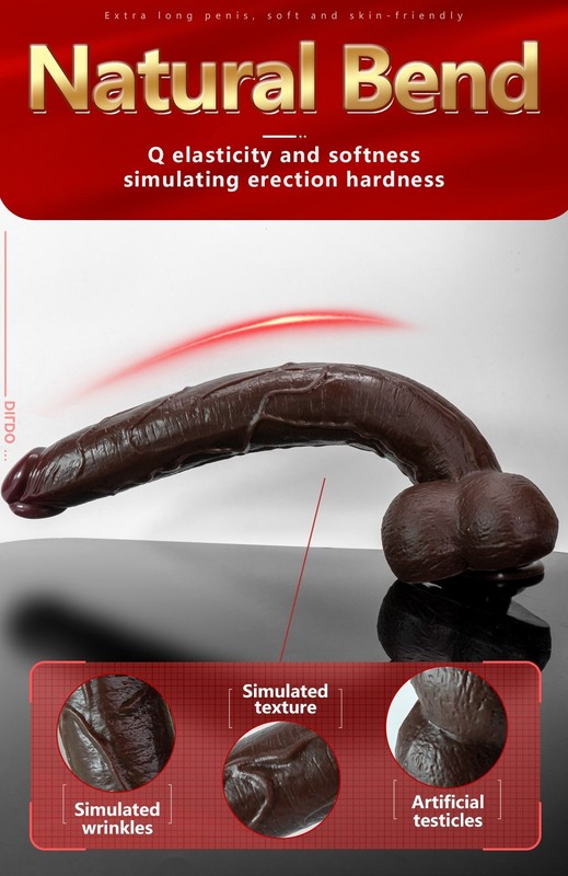 12inch Long Liquid Silicone Realistic Dildo Skin Feeling Huge Big Penis Suction gallery