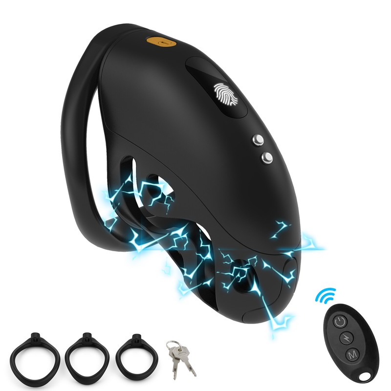 Remote Electric Sensation Male Penis Chastity Cage Lock Device Virginity Device