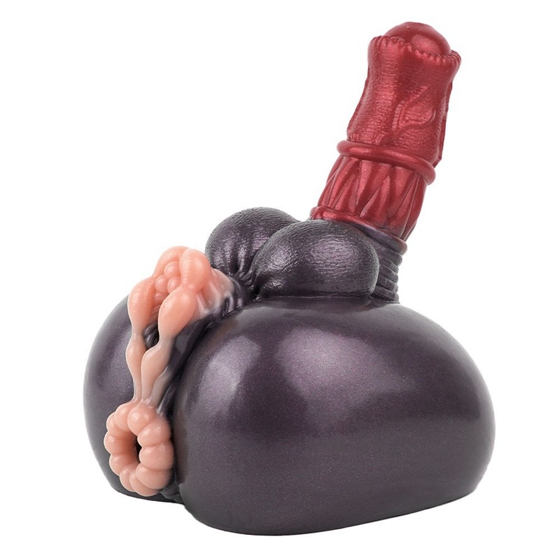 Dual Layered Penis Shaped Masturbator Cup Twin Channel Male Stroker