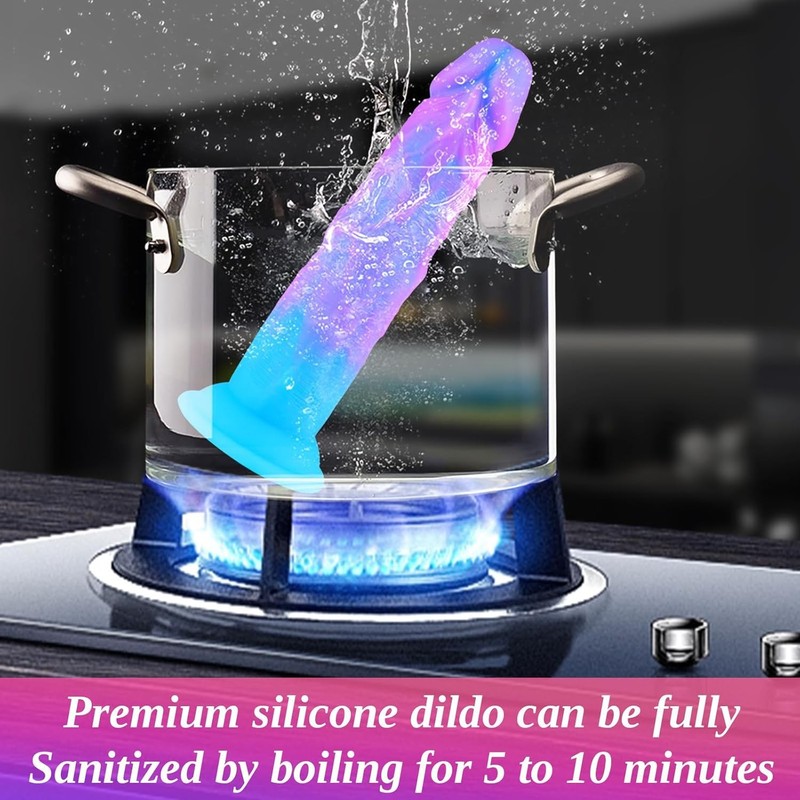 5-Piece Colorful Blue Purple Fantasy Dildo Set (6", 7", 8", 9", 10"), Realistic gallery