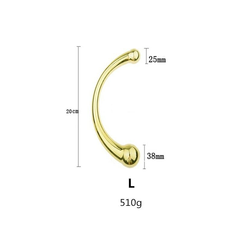 Double Ended G Spot Massage Stick Pure Metal Penis P-Spot Stimulator Anal Plug