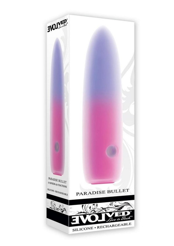 Paradise Rechargeable Silicone Bullet Vibrator – Pink/Purple