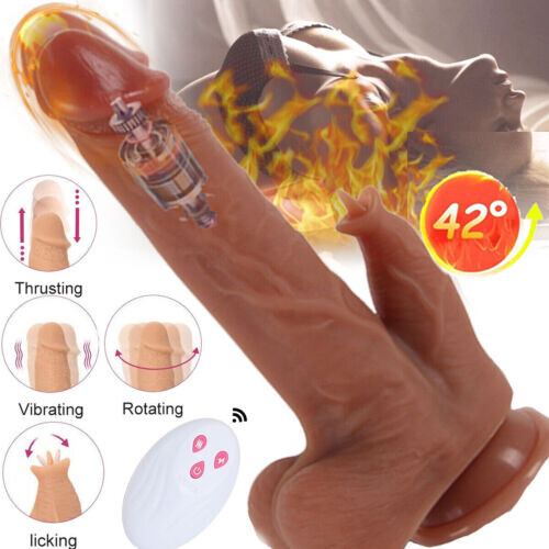 7&Prime; Thrusting Rotation Huge Dildo G-Spot Vibrator Heated Massager Sex Toys Women