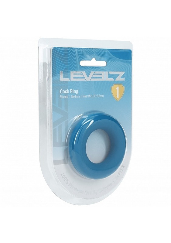 Shots America Levelz Liquid Silicone Cock Ring Medium Teal, New
