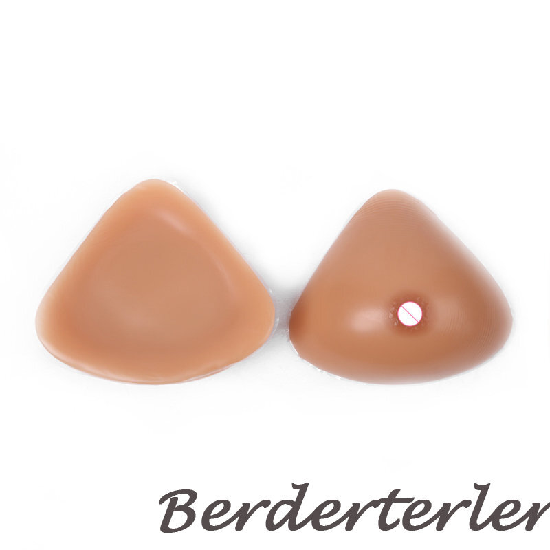 Triangle CD Cross-dressing Silicone Prosthetic Breast Sissy Female Sex Toys Gay gallery