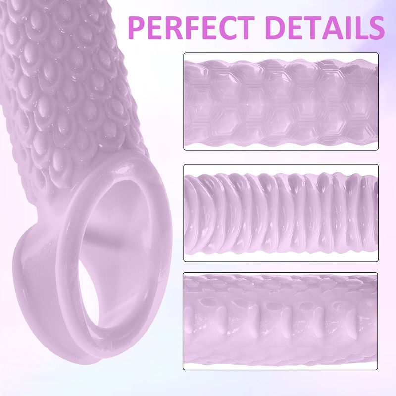 7.48"Realistic Penis Extender Extension Sleeve Set Cock Sheath Enlarger Enhancer gallery