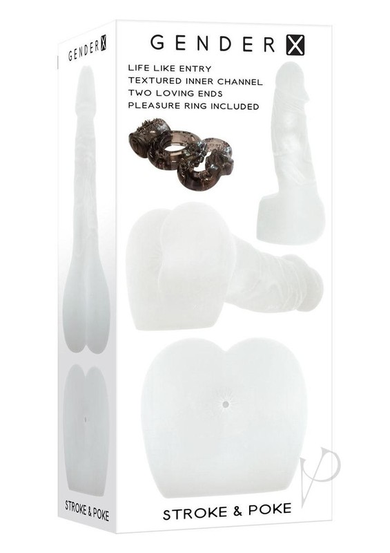 Gender X Stroke and Poke Vibrating Masturbator – Clear
