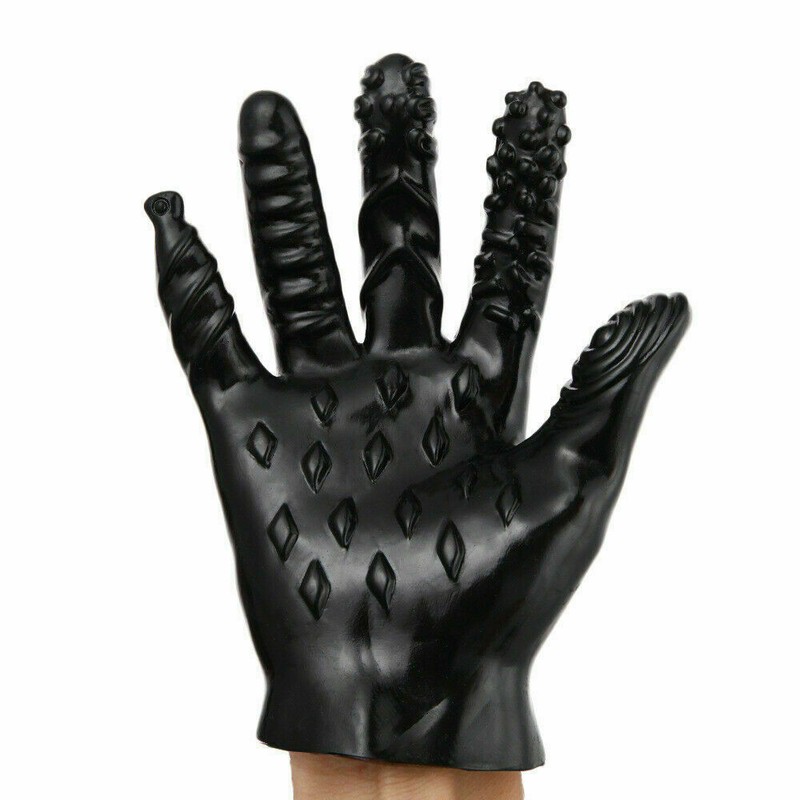 Pleasure Finger Textured Masturbating Glove G-Spot & Anal Stimulator 6 Textures
