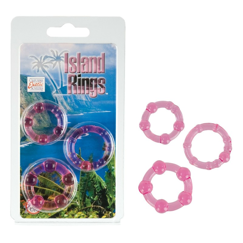 ISLAND RINGS PENIS RING 3 PACK REUSABLE COCK RINGS SEX TOY