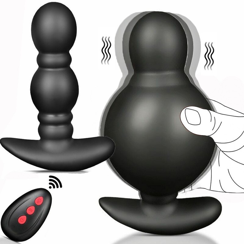Inflatable Dildo Wearable Vibrator Prostate Massager Butt Plug G spot Sex Toys
