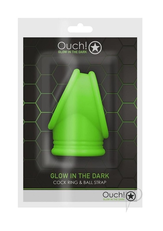 Ouch! Cock Ring and Ball Strap Silicone Separator Glow in the Dark – Green
