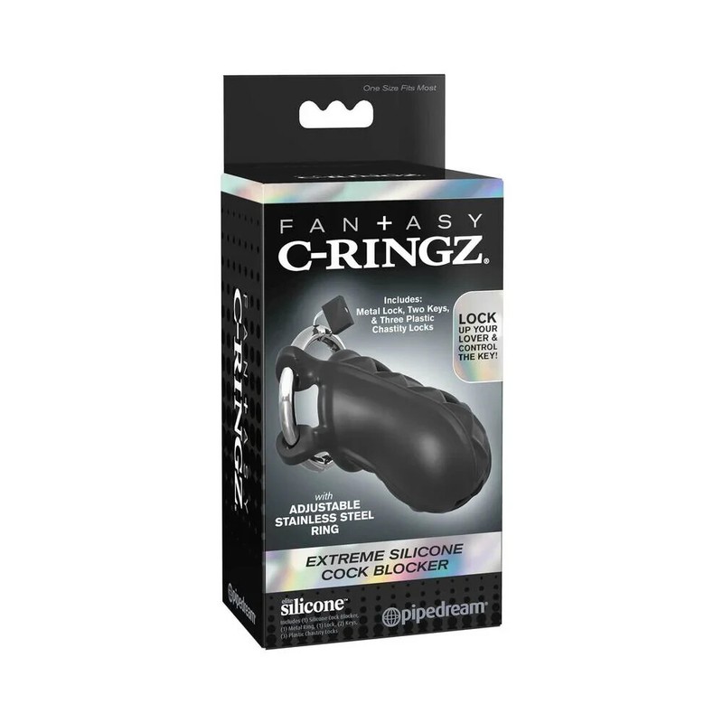Fantasy C-Ringz Extreme Silicone Cock Blocker Cage Restraint Chastity Bondage