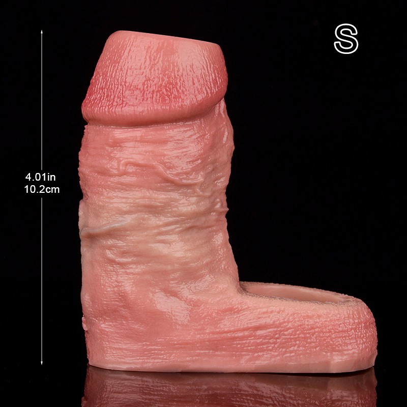 Male Realistic Penis Extension Sleeve Reusable Cock Girth Enlarger Enhancer US