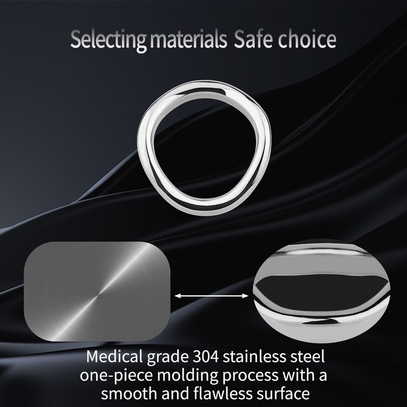 Stainless Steel Penis Ring Curved Cock Glans Ring for Male Ejaculation Delay Toy gallery