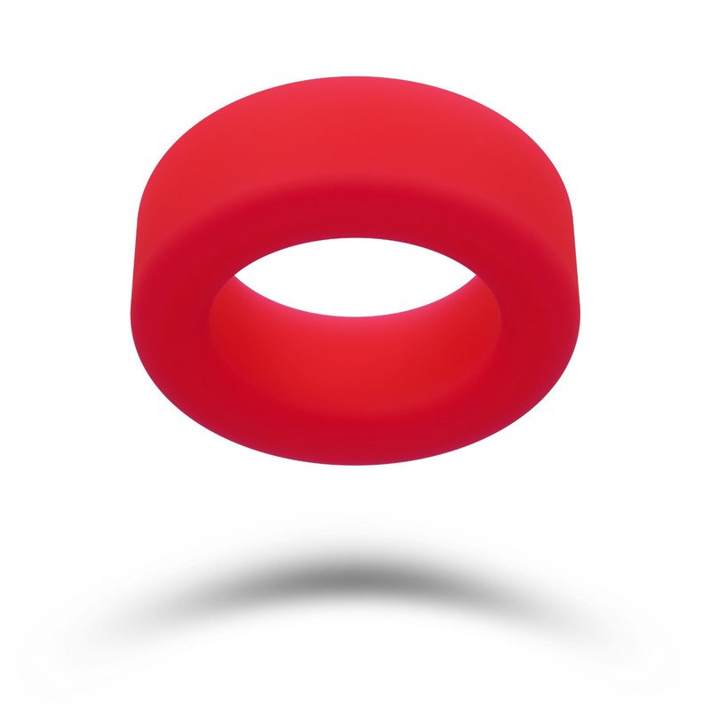 Eden Thick Silicone Cock Ring, Super Stretchy Stamina Support, Red gallery