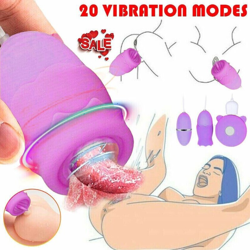 Rechargeable Clit Licking Suck Vibrator G-Spot Love Egg Adult Sex Toy for Women