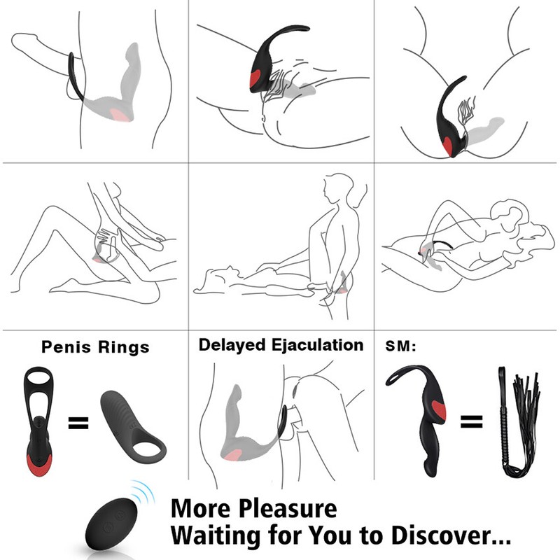 Remote Control Waterproof Male-Prostate-Vibrating Massager-Health Ring-Recharge gallery