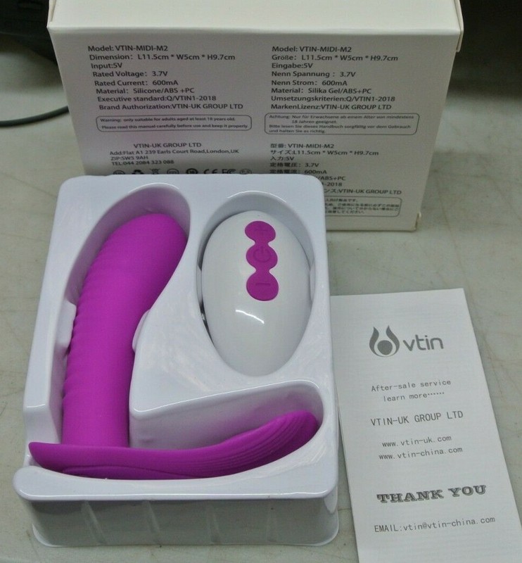 (2) Remote Wearable Vibrator G-Spot Massager Sex Toy VTIN-MIDI-M2 - Purple