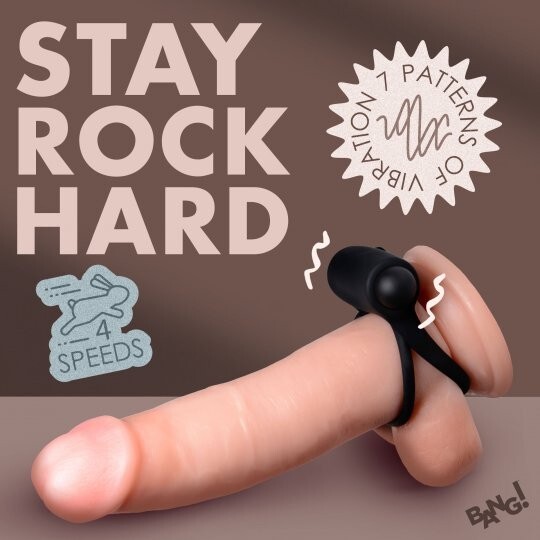 Remote Control 28X Vibrating Penis Ring w Bullet Black USB Rechargeable Vibe New gallery