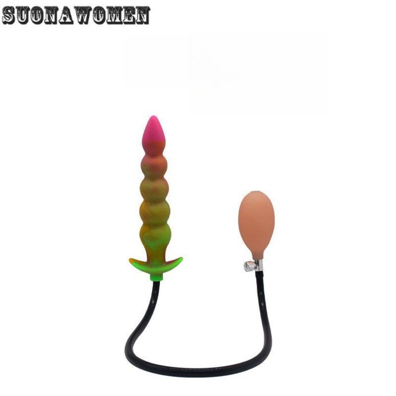 Inflatable Anal Plug with 5 Coloured Beads Posterior Bead Massage Anal Dilator gallery