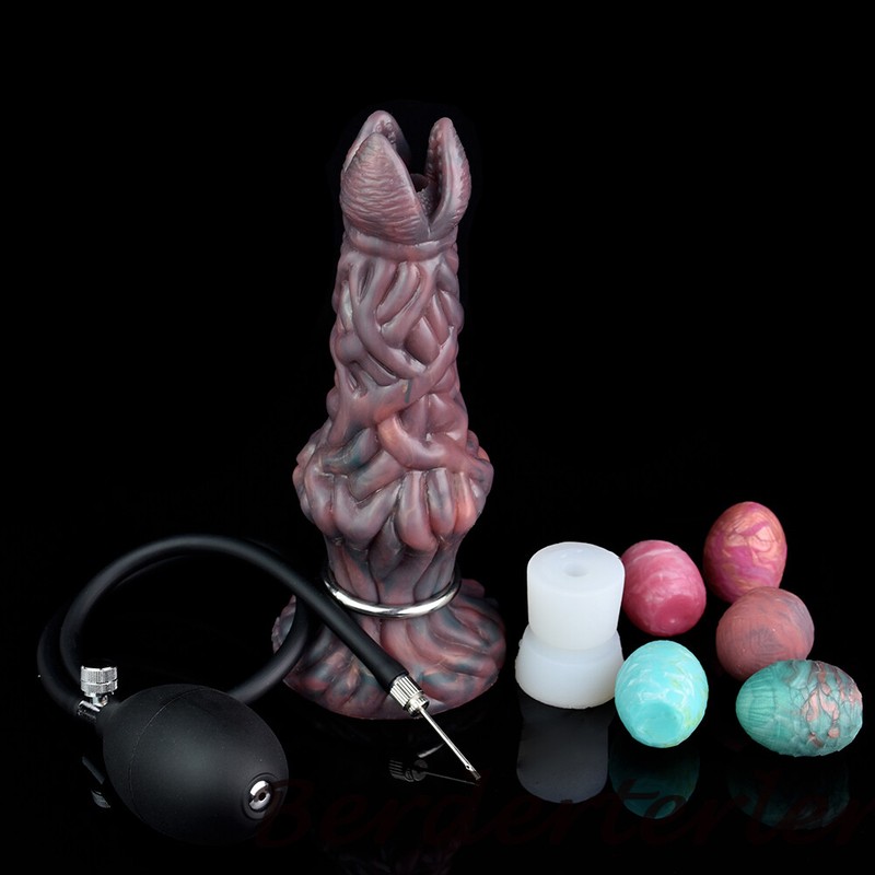Soft Silicone Inflatable Ovipositor Lay Eggs Dildos Penis Vaginal Balls Sex Toys gallery