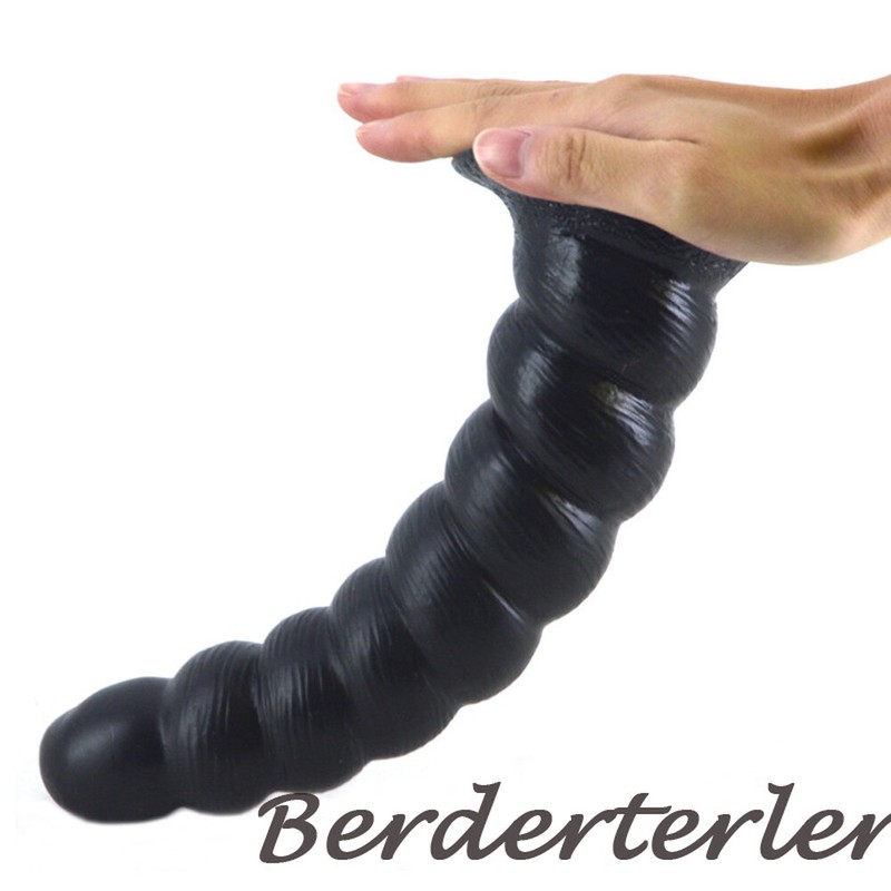 Black 25*5cm Spiral Dildo with Suction Cup Prostate Massage for Women Sex Toys gallery