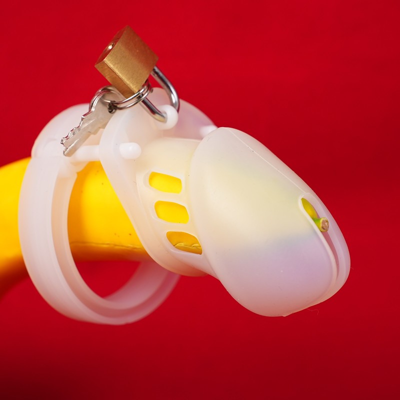 Male Soft Silicone Cock Cage with 5Size Ring Chastity Belt Device BDSM Sex Toys