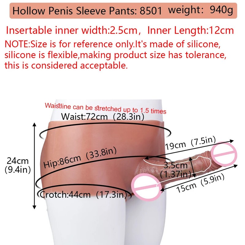 Ultra Hollow Dildo Pants Strapon Chastity Panties With Penis Sleeve Sex Toys