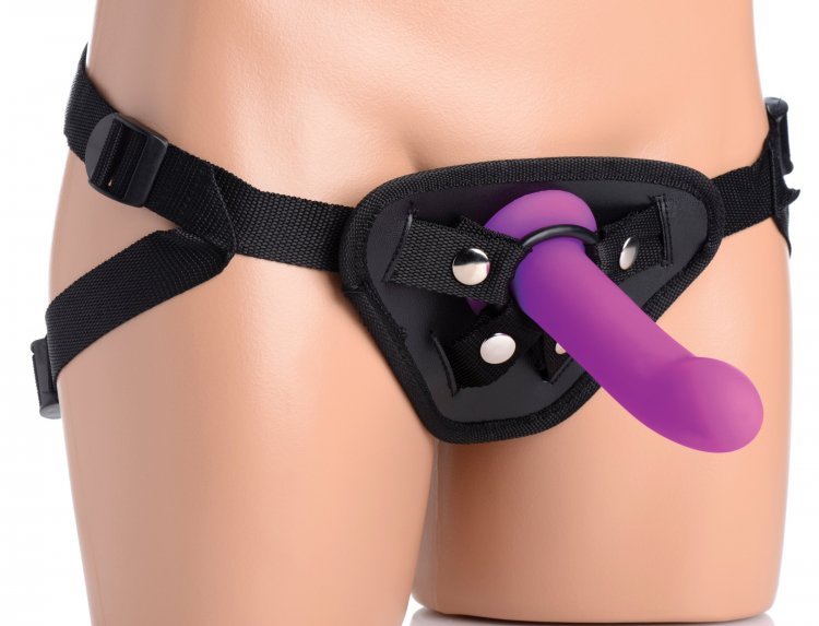 New Double G Vibrating Strap-on Penis Realistic Sex Toy Couples Harness Lesbian
