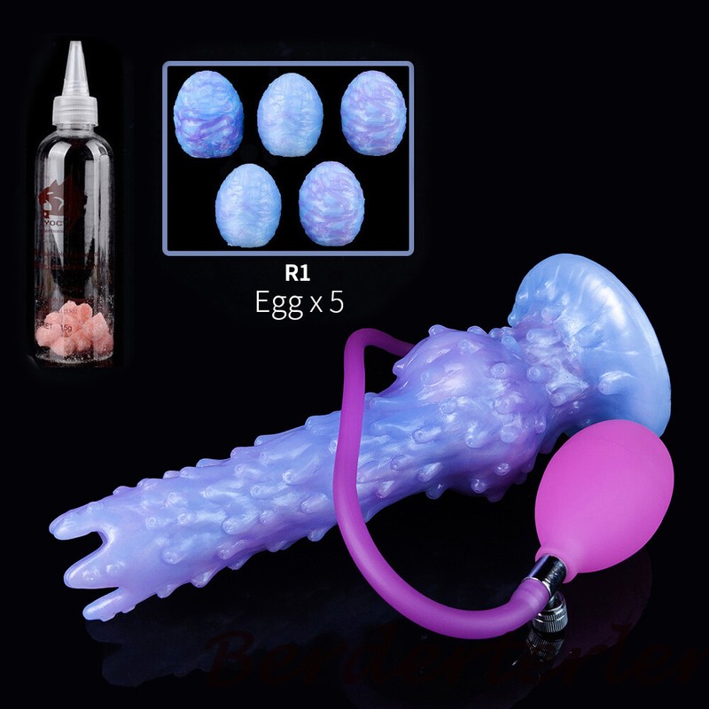 Inflated Ovipositor Realistic Knot Silicone Dildo Lay Egg Anal Sex Toy For Women gallery